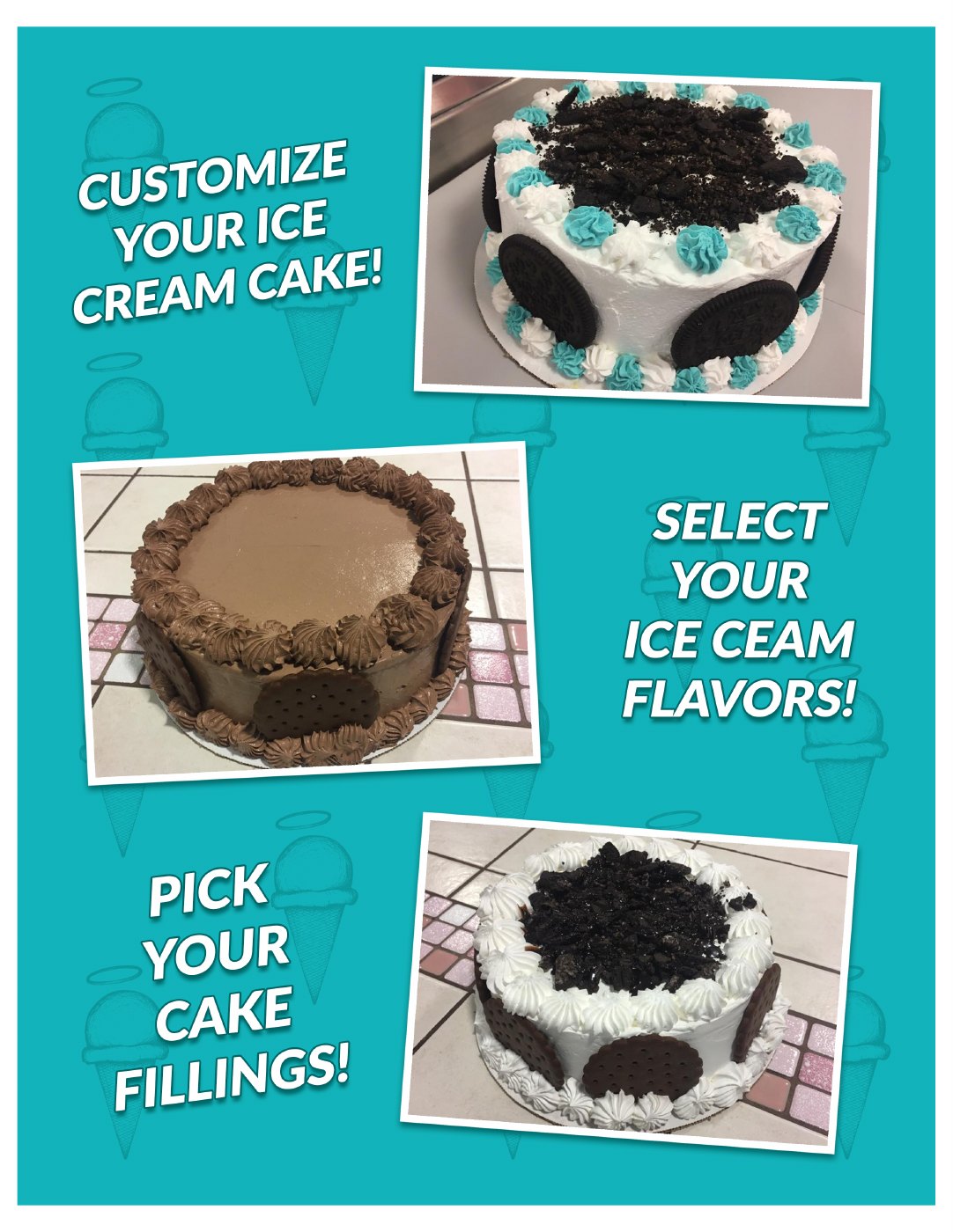 Page 3: Customize your cake, flavors, and fillings