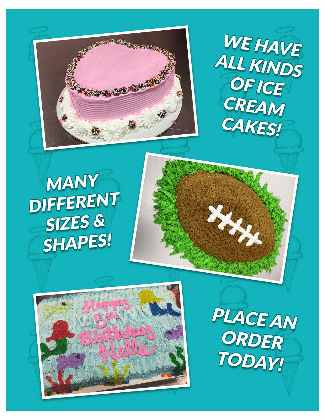 Page 4: Cake styles, sizes, and shapes