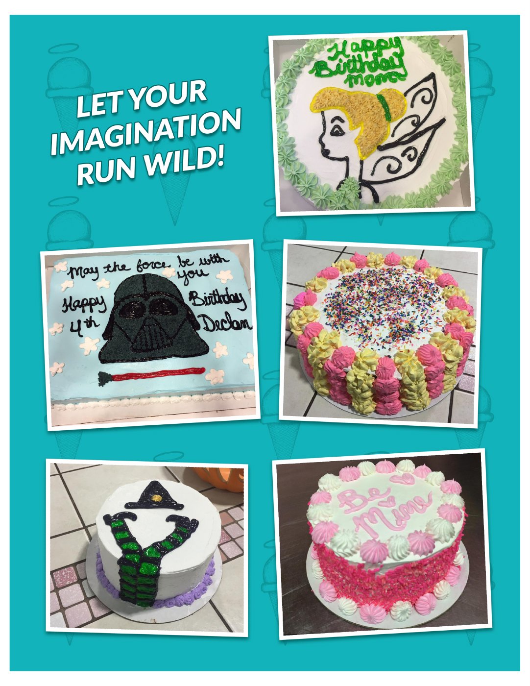 Page 5: Custom character and celebration cakes