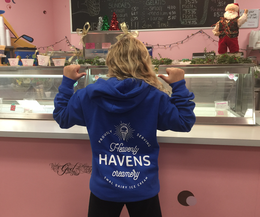 A Heavenly Havens team member at the ice cream counter